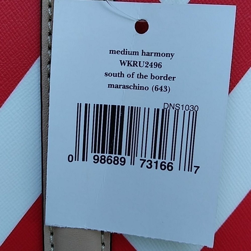 Kate Spade South of Border Medium Harmony Chevron Red and White Tote Bag - Picture 4 of 16